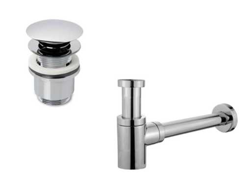 Lavinno - Design sifon met afvoerplug chroom (2x)