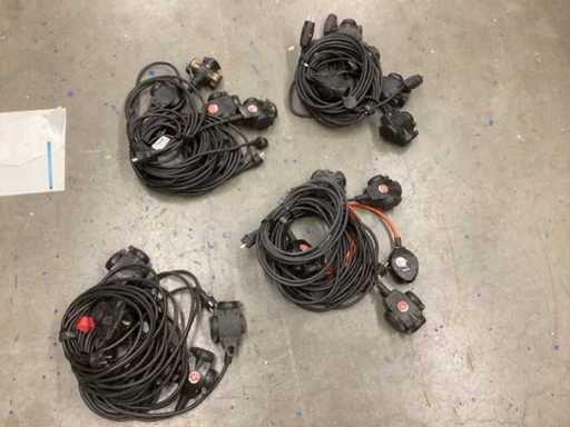 High-quality rubber extension cord with single and multiple sockets