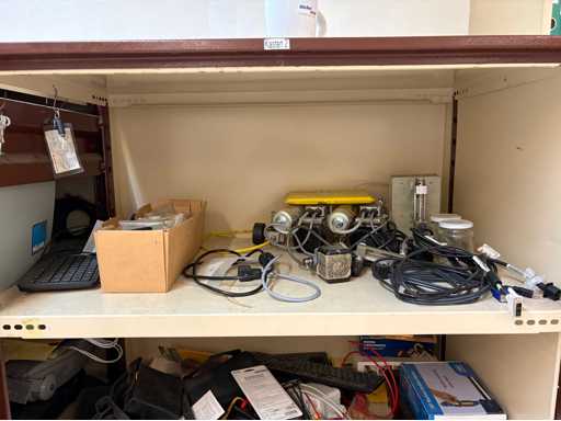 Double door cabinet with contents