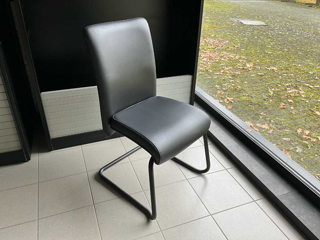 3 x Side chair built on metal base