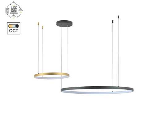 Lampe pendante Orien 80cm & 40cm Duo Ring 50W LED 3CCT & 3 Steps Dim(1x)