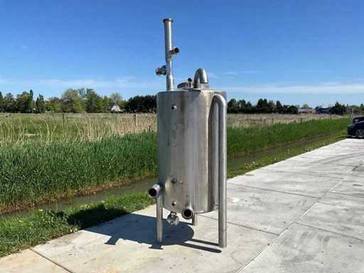 Roestvrijstalen verticale tank met scharnierende deksel
