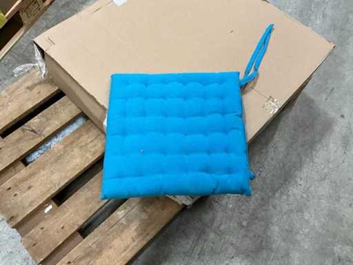 8 x Zitkussen kleur cyaan 40 x 40 x 3 cm 