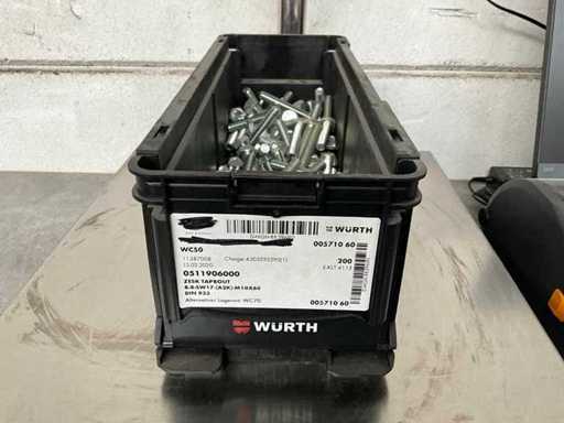 Würth 7.22 kg Zeskant tapbout M10x60 in stapelbare bak