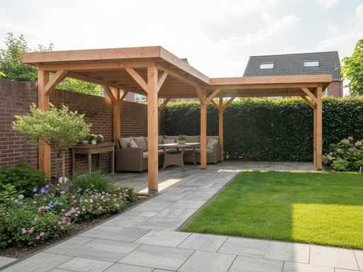 Freestanding corner canopy 1000x800x257cm