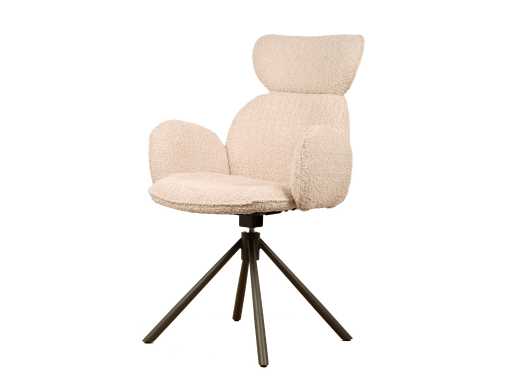 Design dining chair beige chenille (6x)