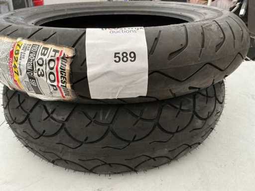 Scooterbanden Bridgestone + Continental