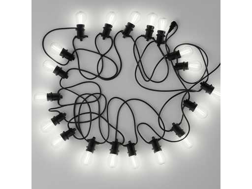 10 mètres – E27 – Câble de guirlandes lumineuses connecté – IP44 – avec prise (x3)