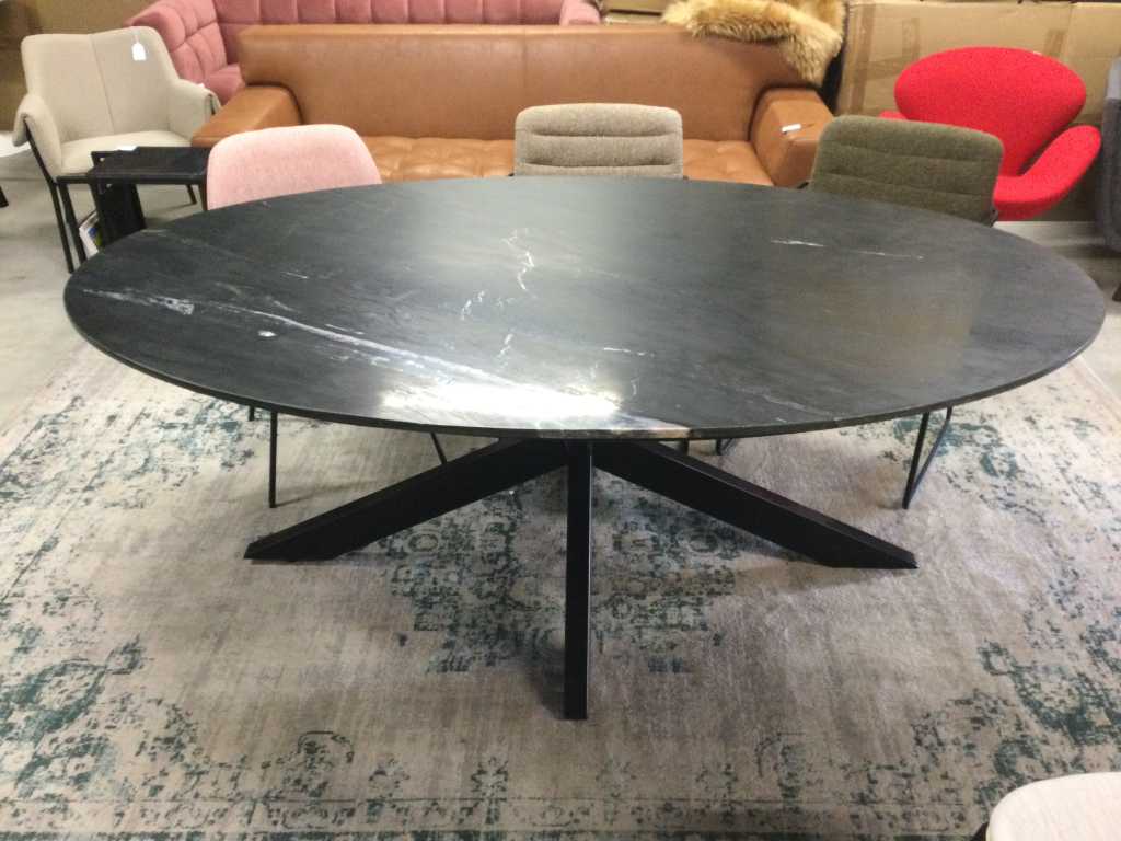 1 x Table Solid BLACK Marble