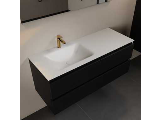 Bathroom cabinet black 120cm left