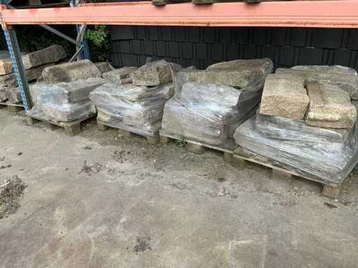 Broderie en granit de différentes longueurs 60 x 30 x 15 Carrelage de jardin en pierre (40x)