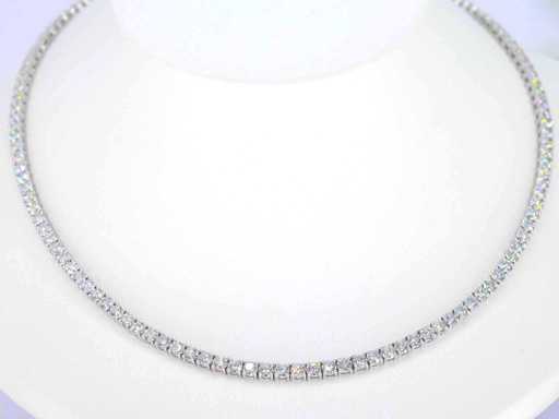 Witgouden tenniscollier met briljant geslepen diamanten van 16.00 carat