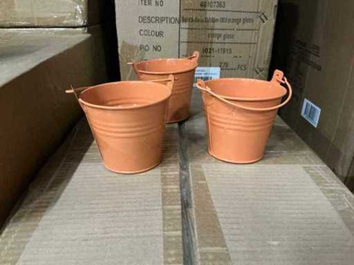Lots de seaux Sevilla zinc Ø9.6xH8cm ES8.5 Orange Gloss (1930x)