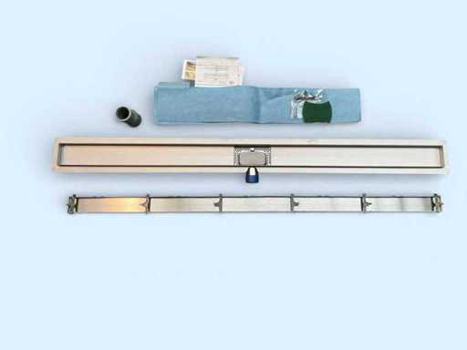 Shower drain with tile grate 120cm stainless steel