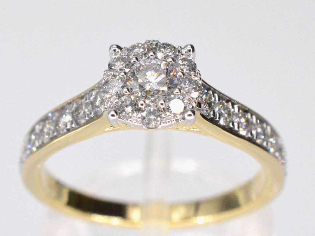 Gouden entourage ring met diamanten