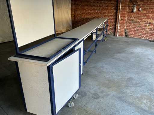 Montagetafel (6m x 60cm) + extra liggers