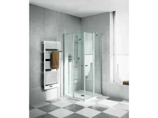 Kermi – Eckeingang links zweiteilig mit Schiebetür 70x185 cm.