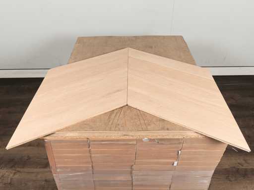 61 m2 Parket eiken hongaarse punt onbehandeld mutliplank - 657 x 125 x 14 mm