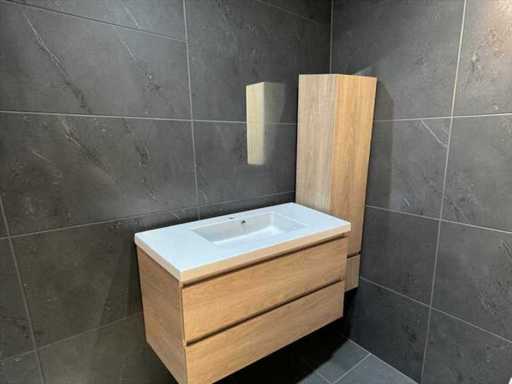 Sanijura design bathroom furniture with column cabinet 106+35cm