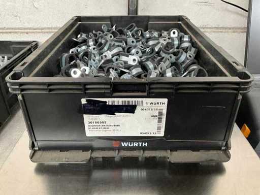 Würth 8.51 kg Leidingklem met rubber B15mm-D15mm in stapelbare bak