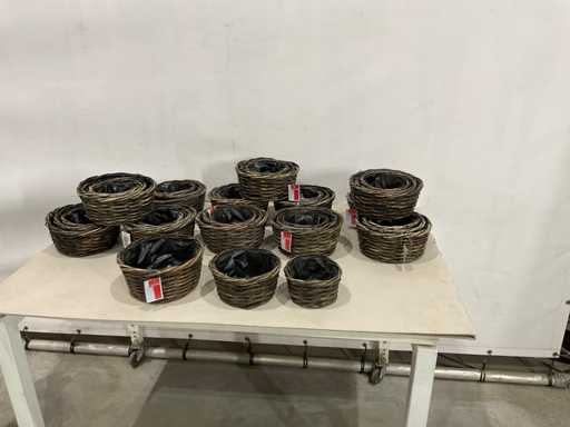 Rieten mandjes 3 delig (14x)