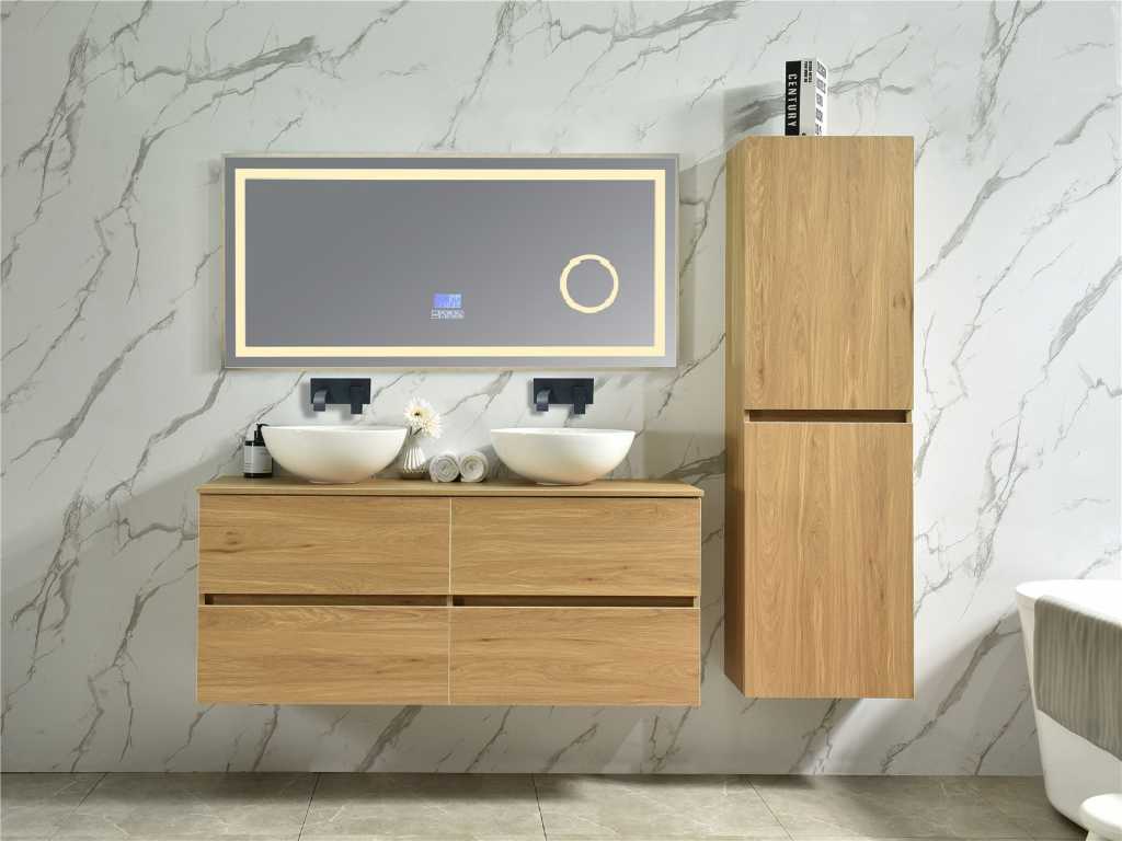 Badkamermeubel Sottile natuurlijk eiken 130 cm NIEUW