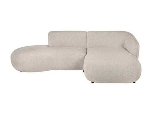 fonQ - Miękka sofa osmańska po lewej stronie - Naturalny Melange - Zestaw sofy
