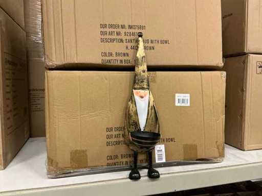 Fournée de Père Noël avec bol H44cm marron (24x)