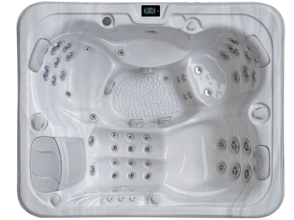 Outdoor Spa 3-person 210x170x90 cm -Snow white bath with anthracite side - Incl. Bluetooth