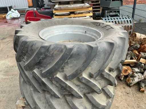Pneu tracteur Mitas SFT sur jante 650/60 R34 (2x)