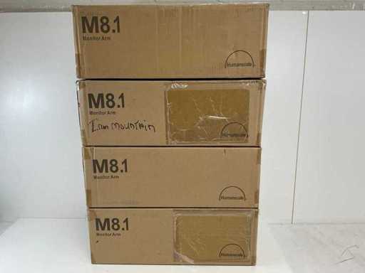HumanScale (1908251000WH01) M-8.1 Assy Clap Mount Monitor Arms (Nowe) (4x)