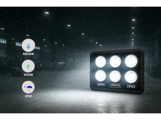 LED Schijnwerper 300W – 6500K Koud wit – IP65 Waterdicht (x2)