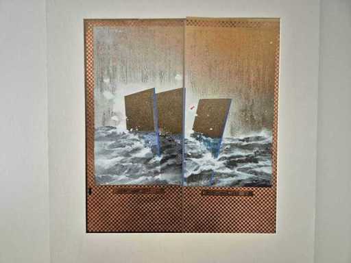 Martin Baeyens - Sérigraphie/Feuille d’or - 80 x 70 cm.