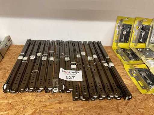 1 x Charge braune Schublade-Rutschen