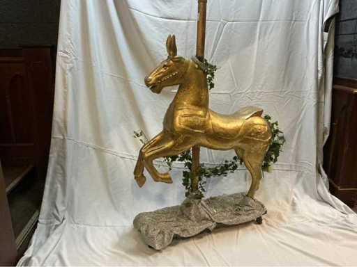 Golden Horse on Wheels