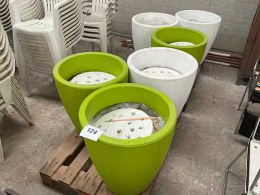 Ghiveci cu flori din PVC (6x)