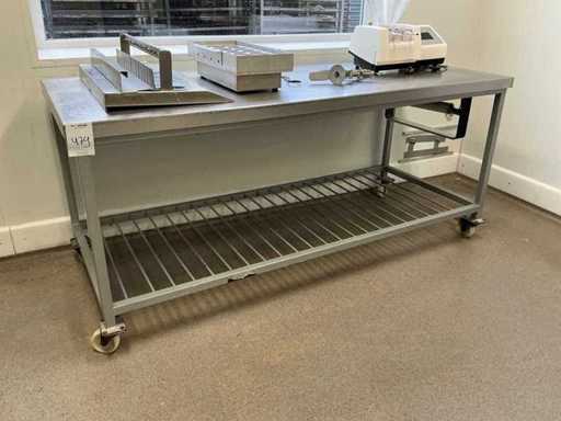 Work table with stainless steel top