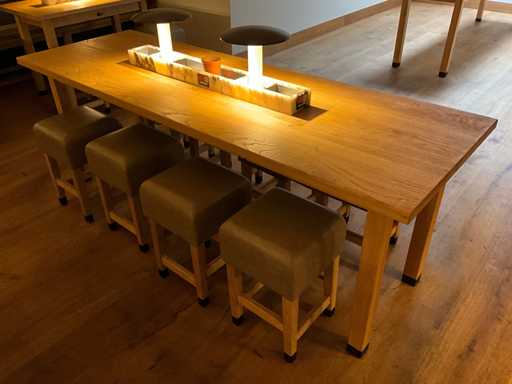 Hutten - Halfhoge tafel met marmeren opbouw & verlichting
