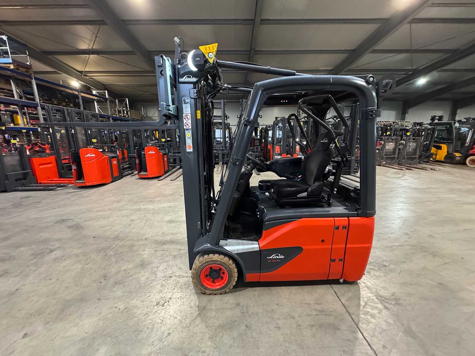 2019 Service+UVV 02/2027 Linde E16-02 EVO 1,600kg Duplex Free Lift Forklift Electric Forklift 3,562 Hours