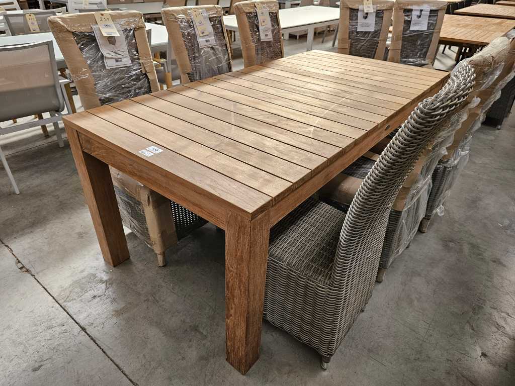 Quality Collection Table de Jardin Teak Ten Fixe 200 x 100cm