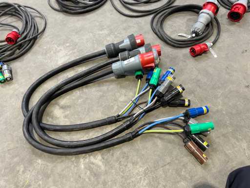 Cable divisor Mennekes / cable de distribución con enchufes Powerlock y enchufes CEE de 125A