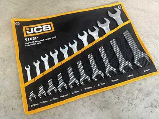 JCB 10-piece open-end wrench set