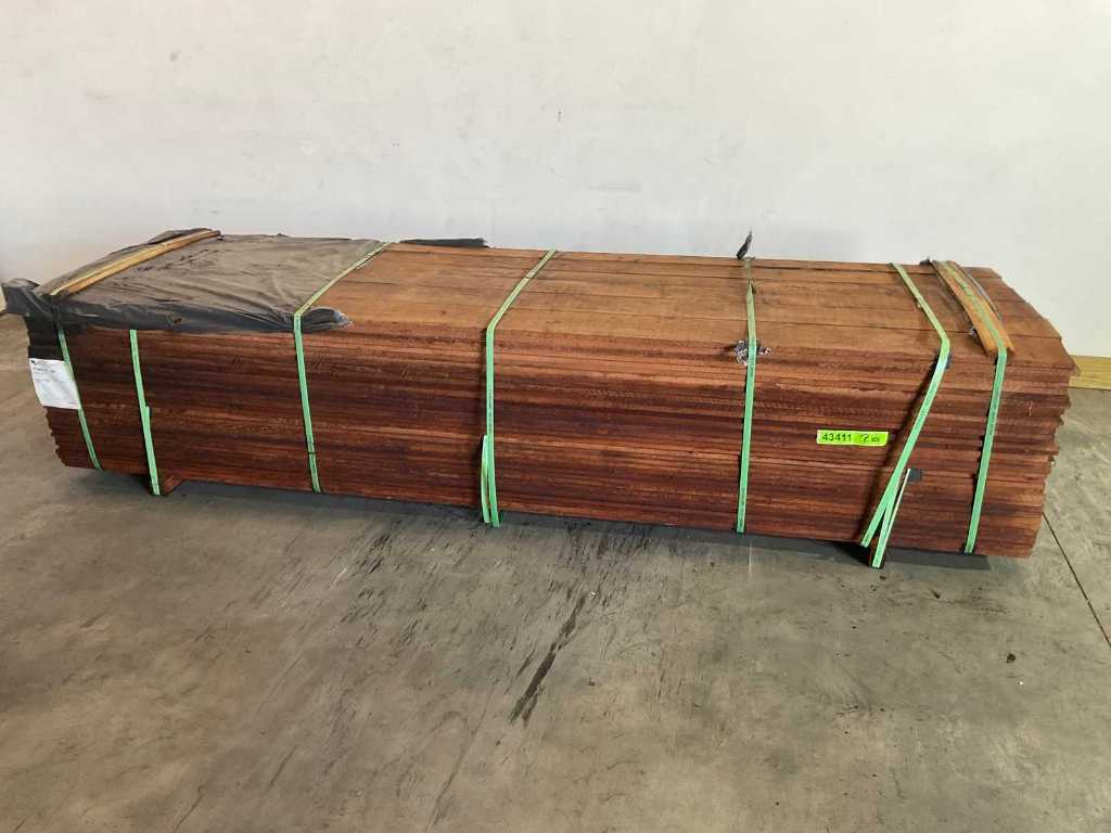 Angelim Vermelho hardwood sheeting board 300x15x1.7 cm (100x)