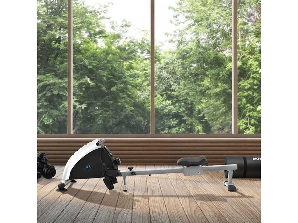Foldable rowing machine with display and 8 resistance levels