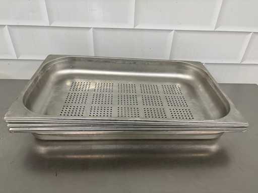 Plateau Gastronorm en acier inoxydable perforé (5 fois)