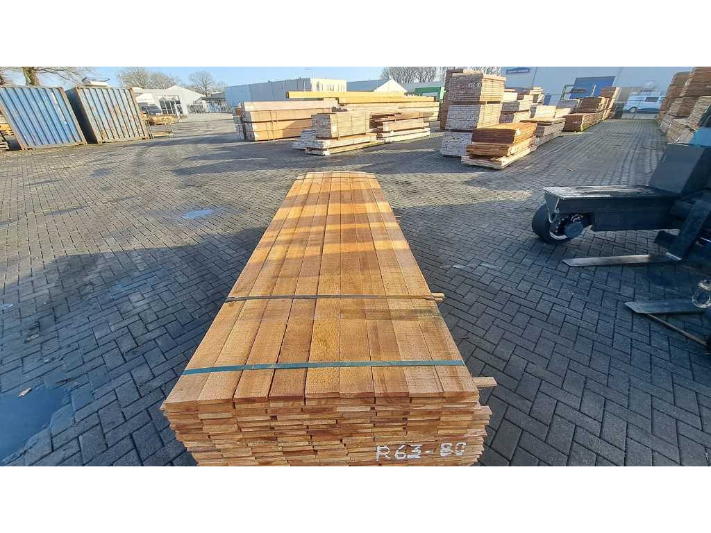 Basralocus hardhouten planken geschaafd 20x100mm, lengte 300cm (225x)