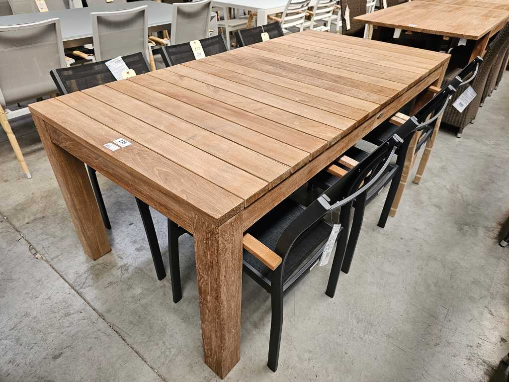 Quality Collection Garden Table Teak Ten Fixed 200 x 100cm