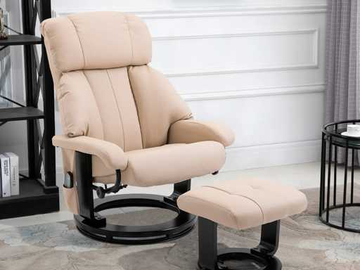 Fauteuil met voetsteun - massage met afstandsbediening