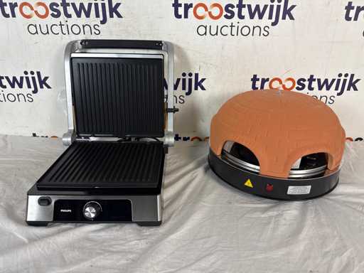 Philips Contact Grill HD6301/90 | Emerio Pizzarette Original – 6-person 