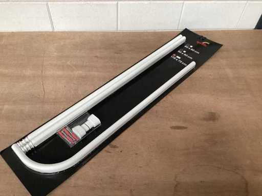 Biały pręt zasłony prysznicowej Spirella Ova, 170x70 cm (106x)